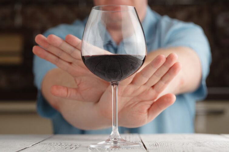 rejeição de um copo de vinho